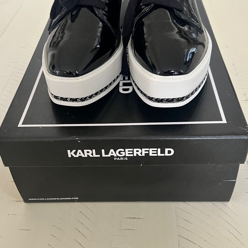 Karl Lagerfeld Black and White Patent Bali